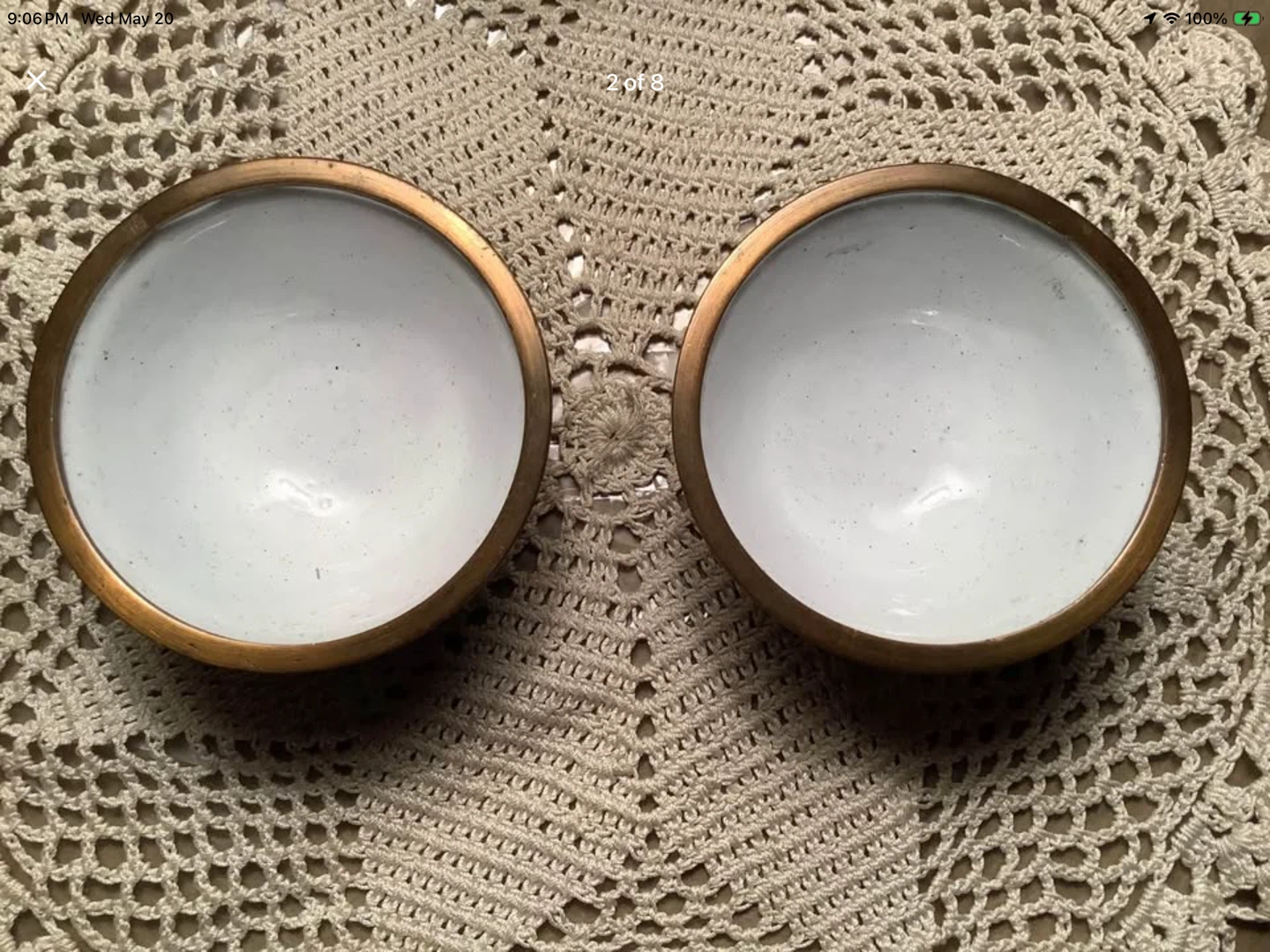 Circa 1900 Chinese Cloisonne Brass & Enamel Rice Cups 🐞 - photo 2
