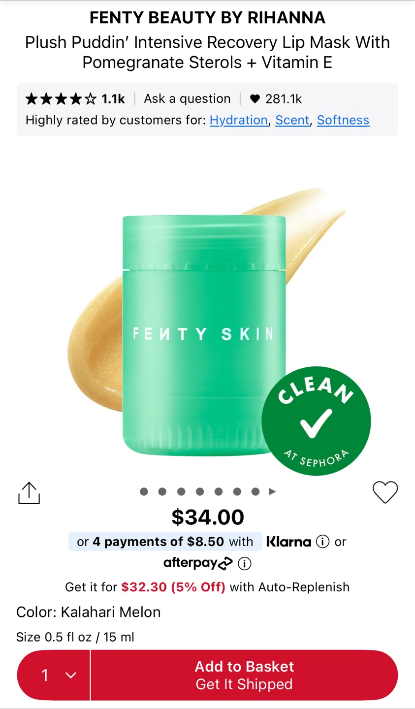 Fenty Skin Plush Puddin' Intensive Recovery Lip Mask - photo 2