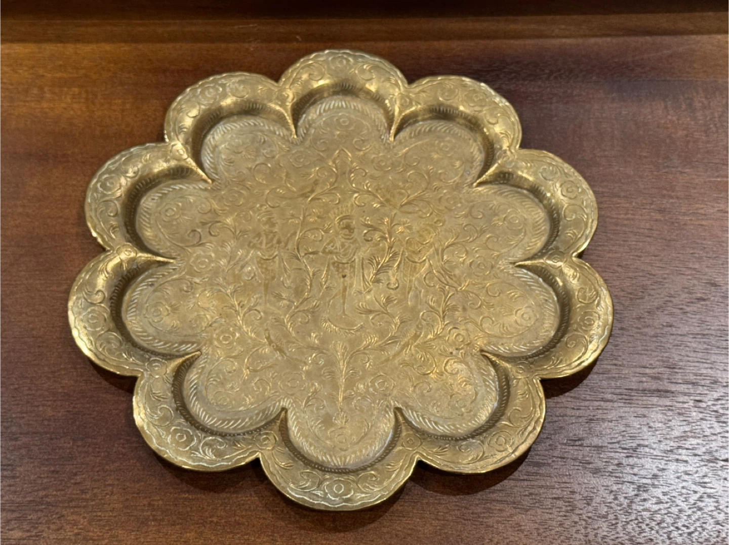 Antique Indo-Persian Brass Tray