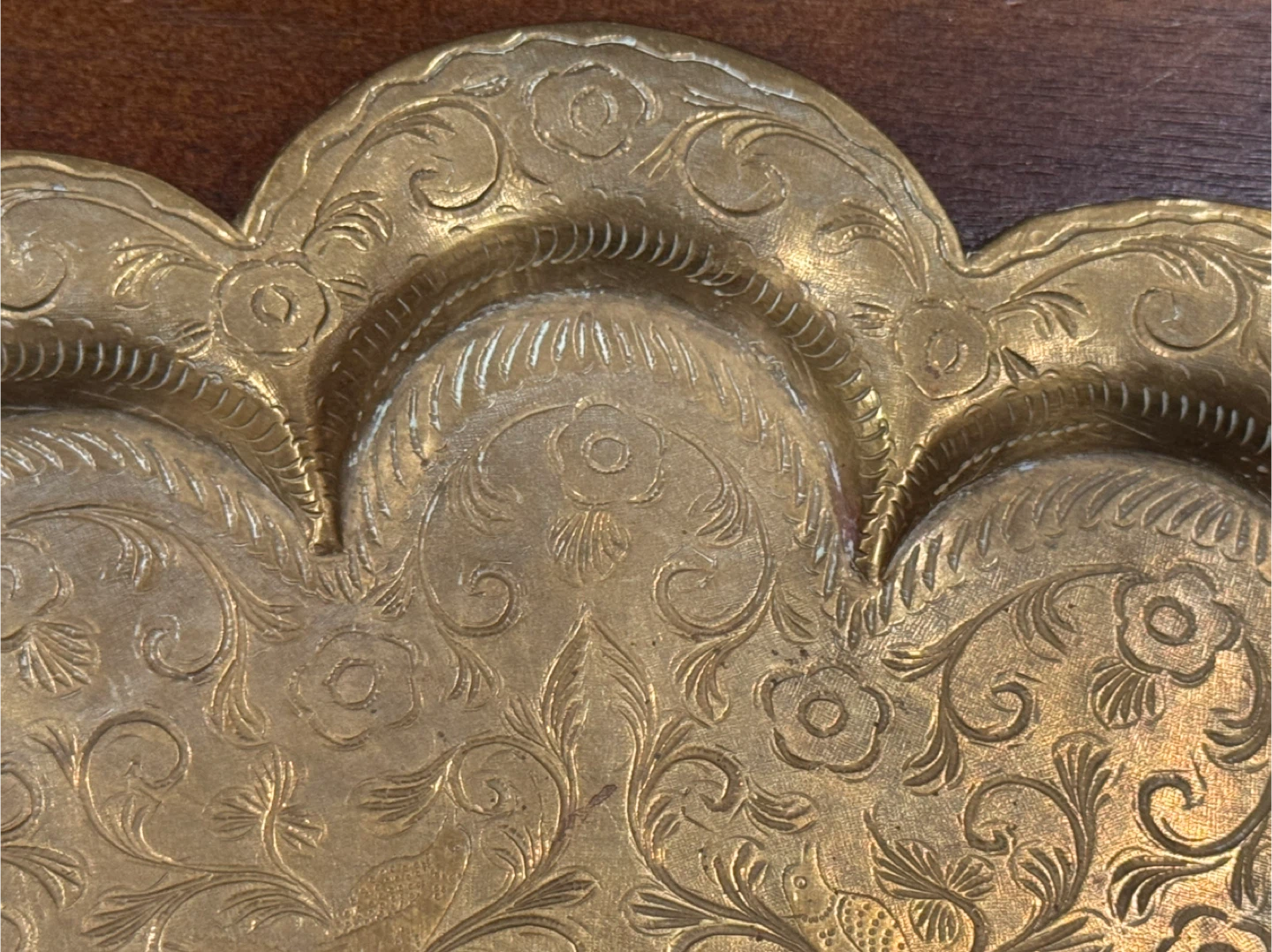 Antique Indo-Persian Brass Tray - photo 4