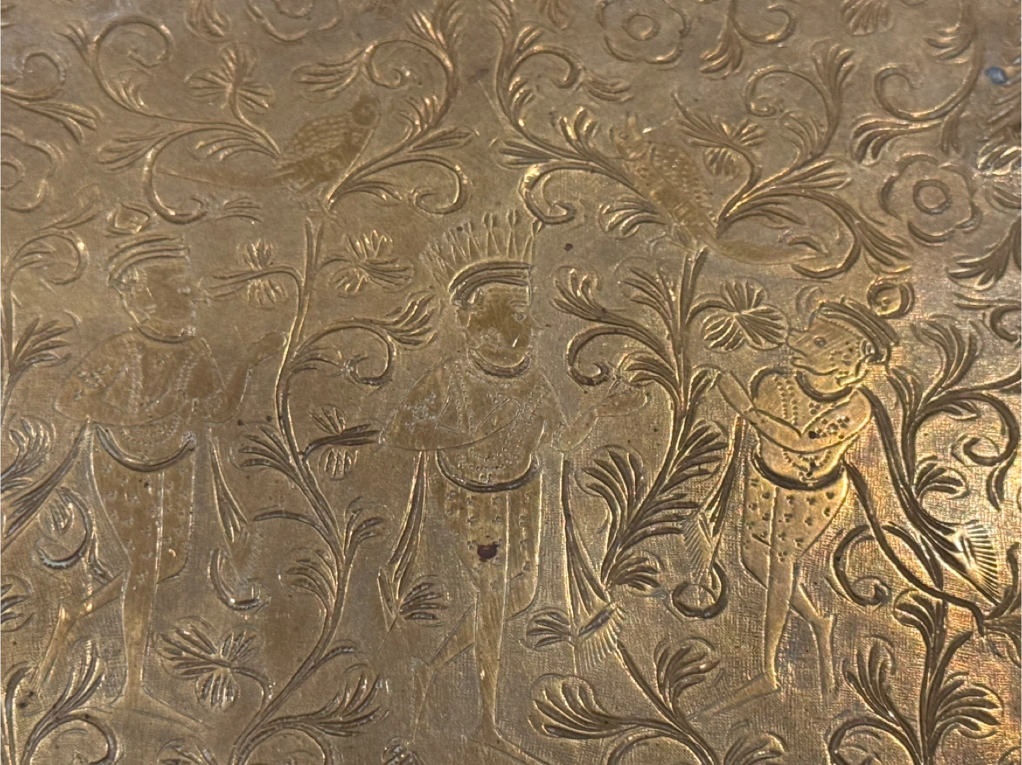 Antique Indo-Persian Brass Tray - photo 3