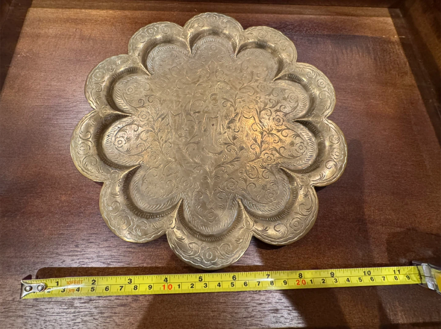 Antique Indo-Persian Brass Tray - photo 2
