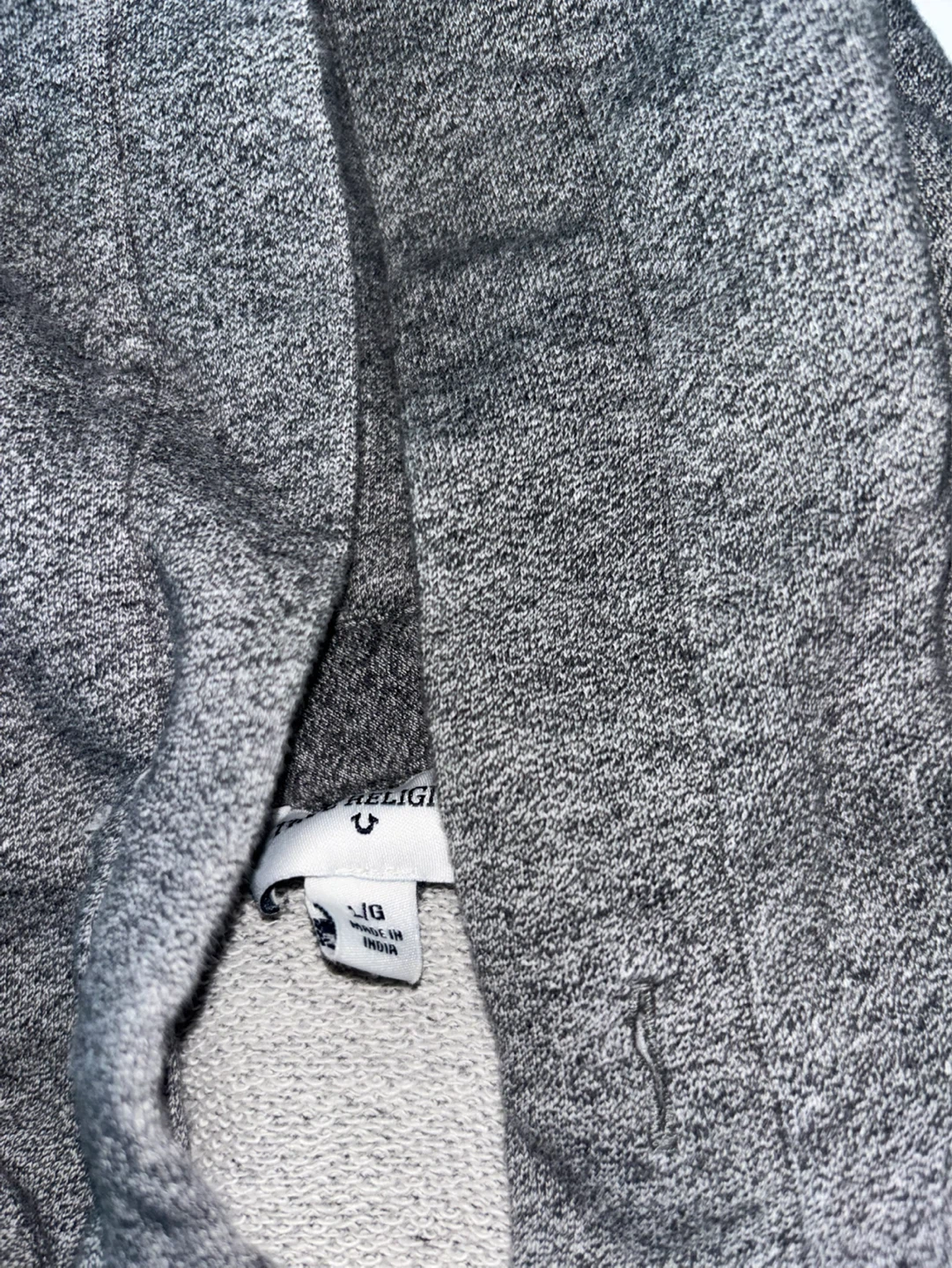 True Religion Grey Distressed Hoodie Size L - photo 4