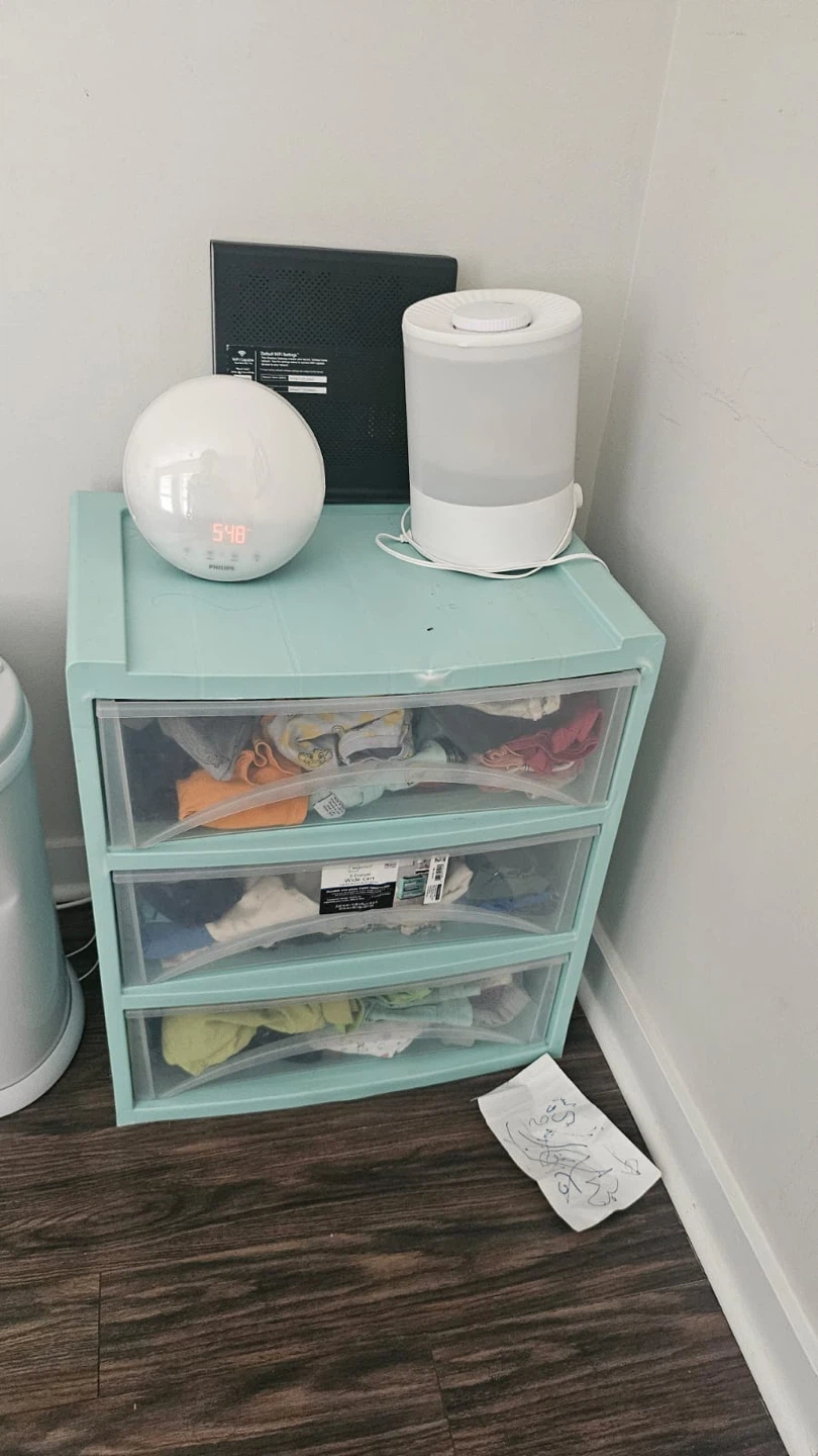 Plastic 3-Drawer Storage Chest and side table - photo 2