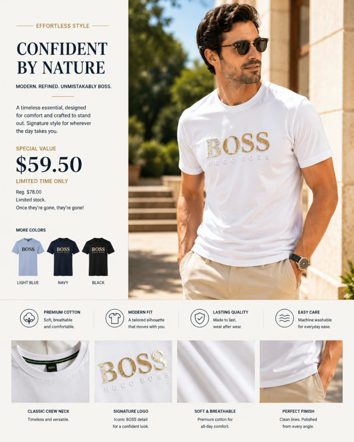 BOSS Hugo Boss Men's Crew Neck T-Shirt