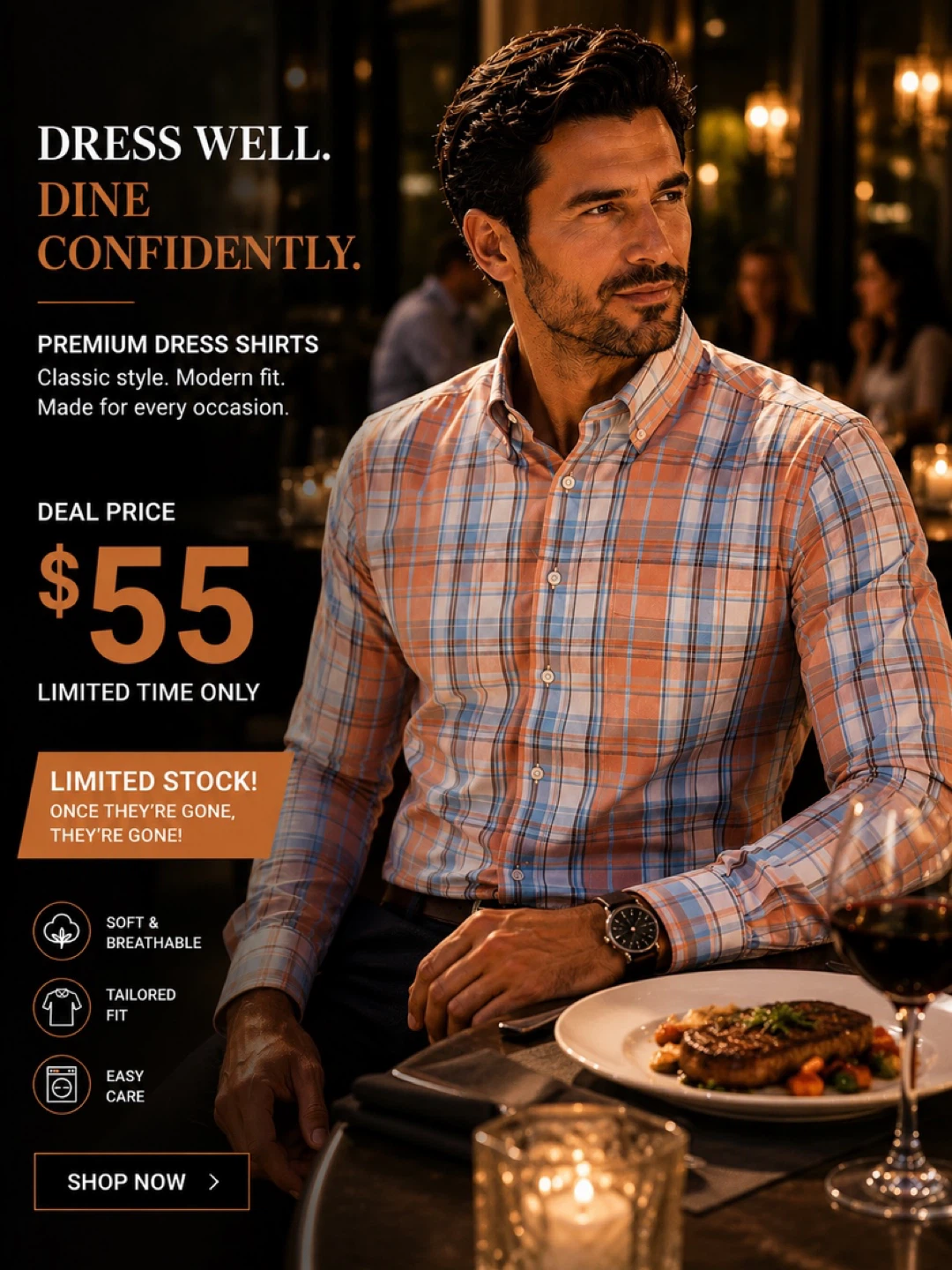 Premium Plaid Dress Shirt