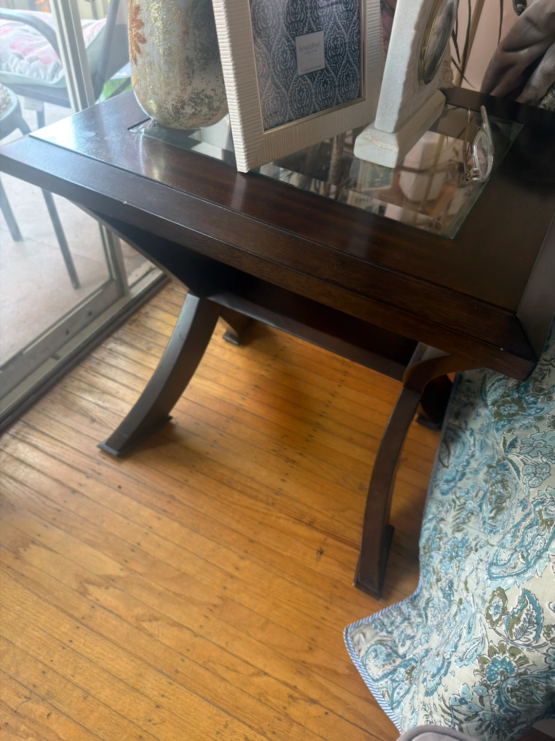 Dark Wood TV Stand with Electric Fireplace - photo 3