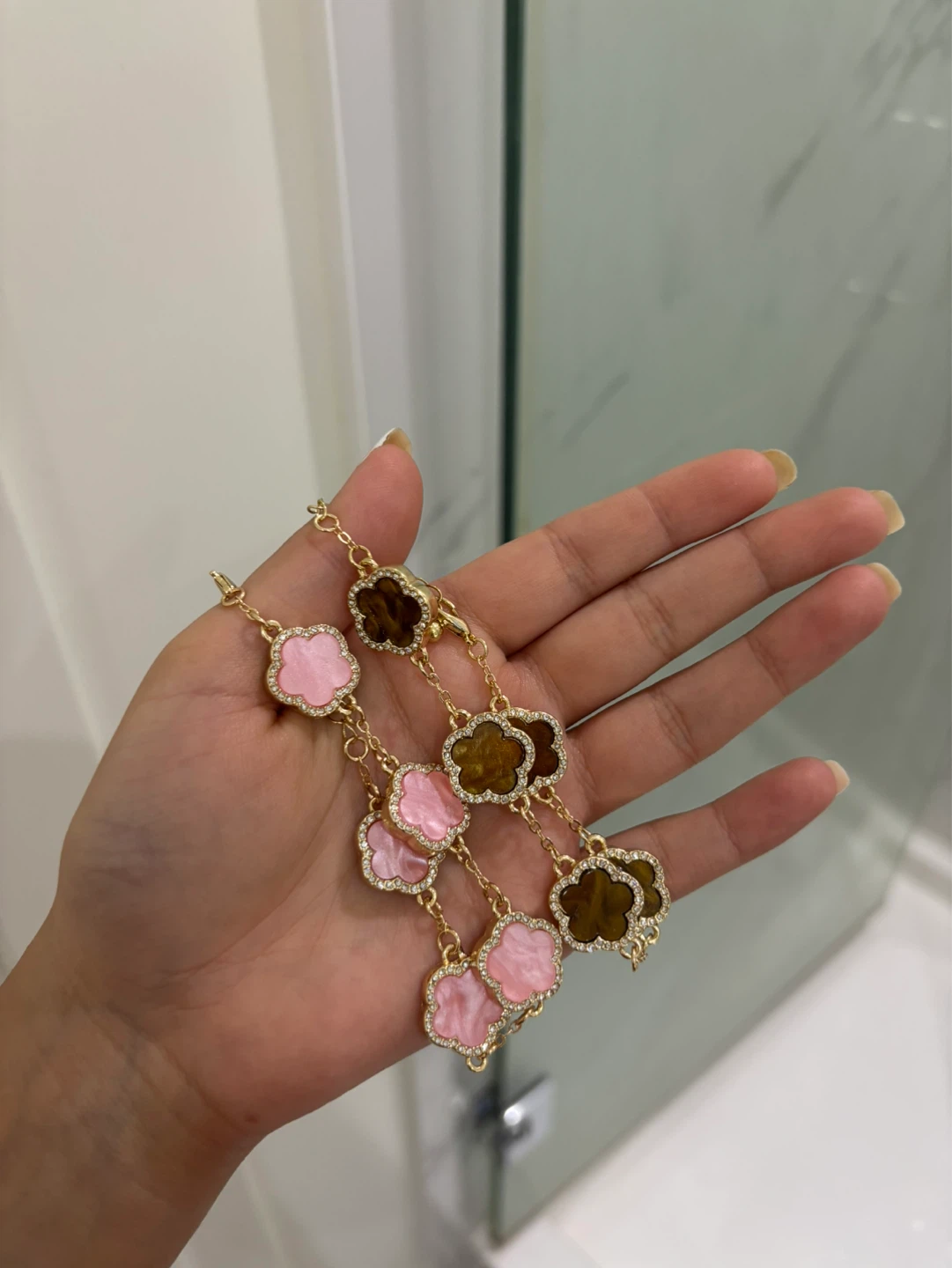Clover Charm Bracelet with Crystals - photo 3