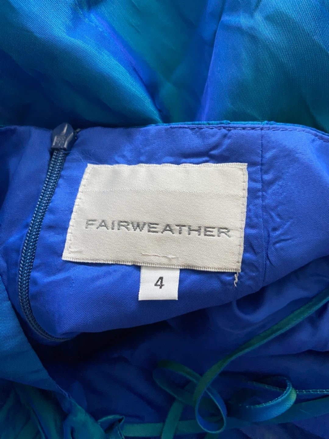 Fairweather Blue/Teal Iridescent Lace-Up Back Maxi Dress Size 4 - photo 4