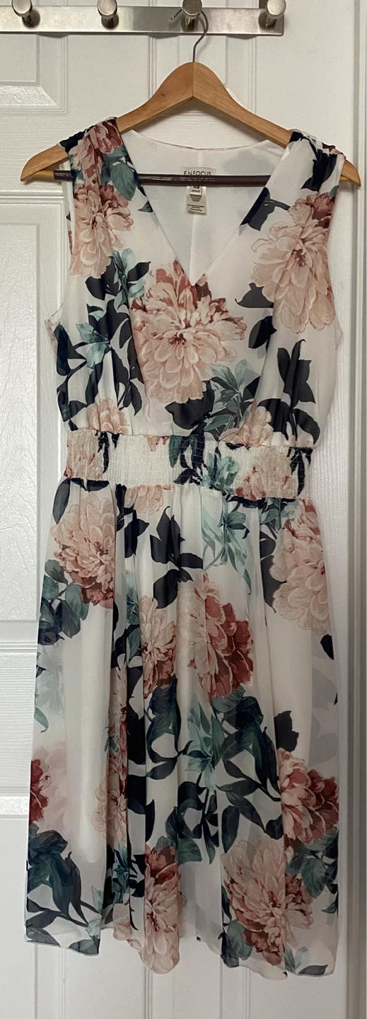 Enfocus Women's Floral Print V-Neck Dress - Size 14W