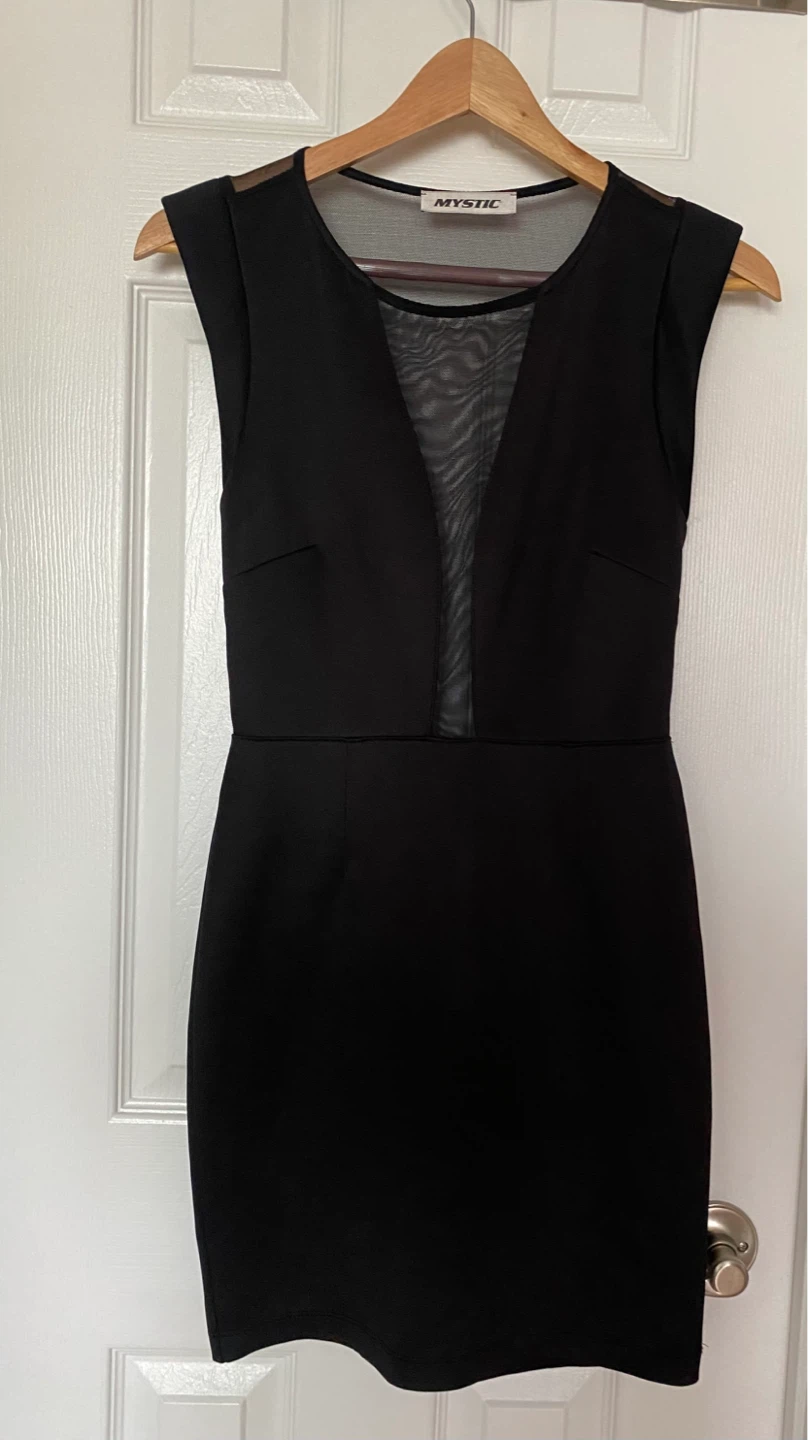 MYSTIC Black Mesh V-Neck Dress - photo 3