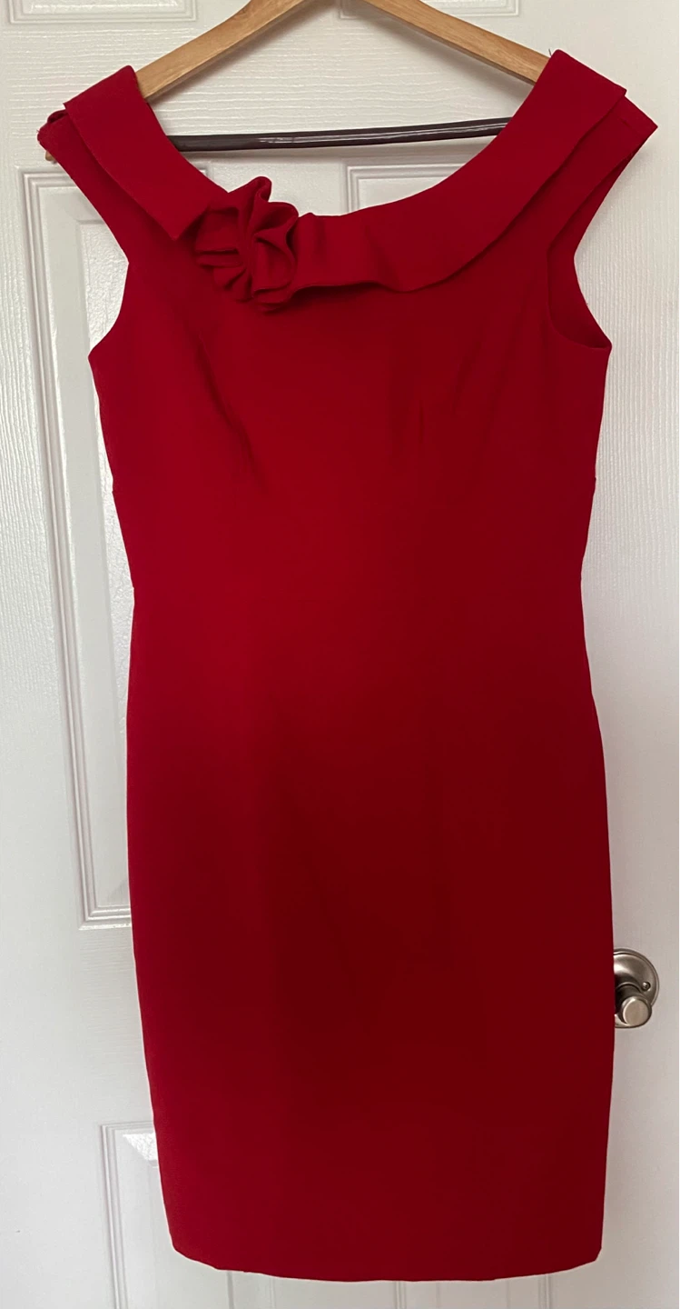 Calvin Klein Red Cap Sleeve Dress Size 6 - photo 2