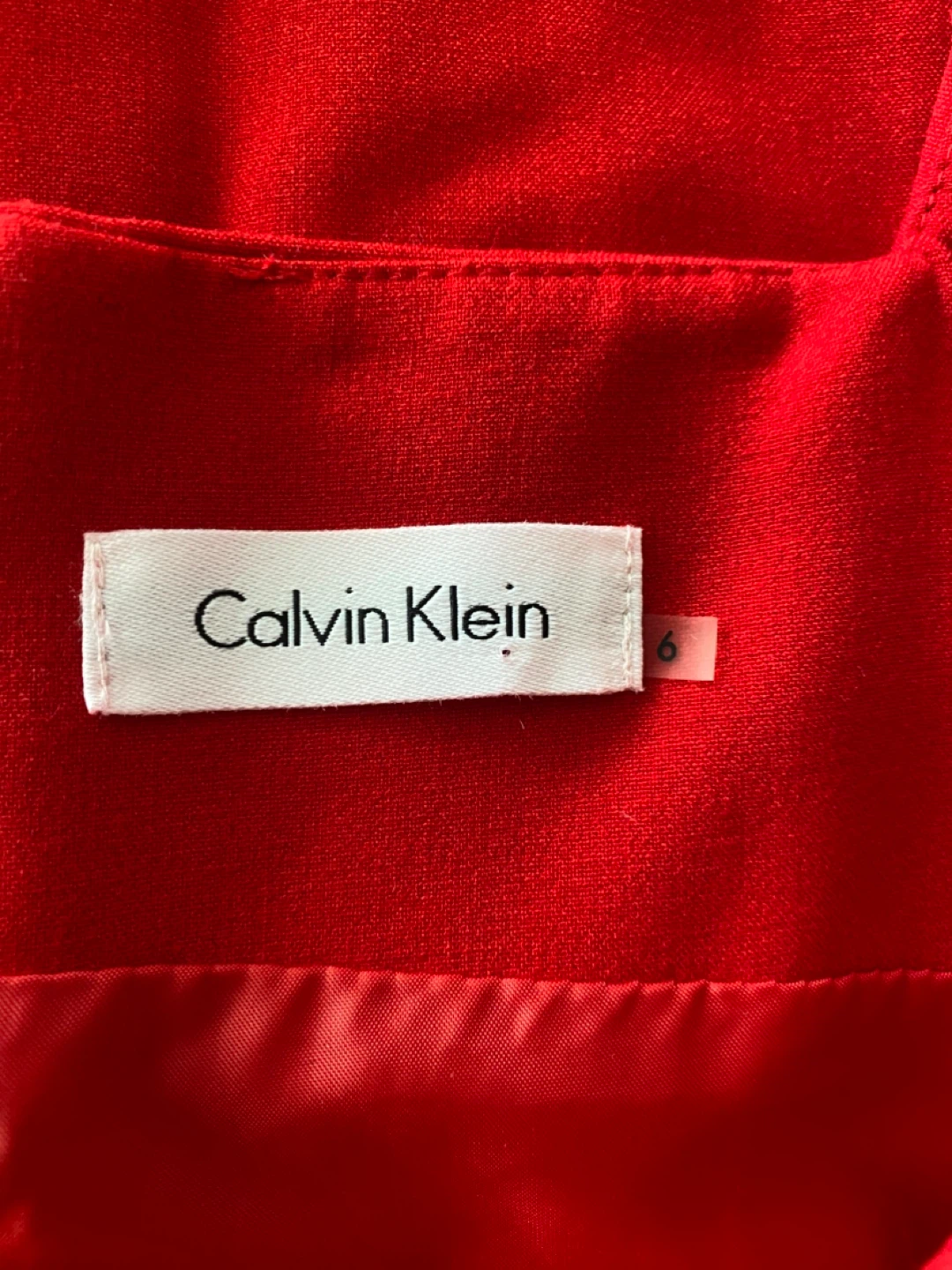 Calvin Klein Red Cap Sleeve Dress Size 6 - photo 3
