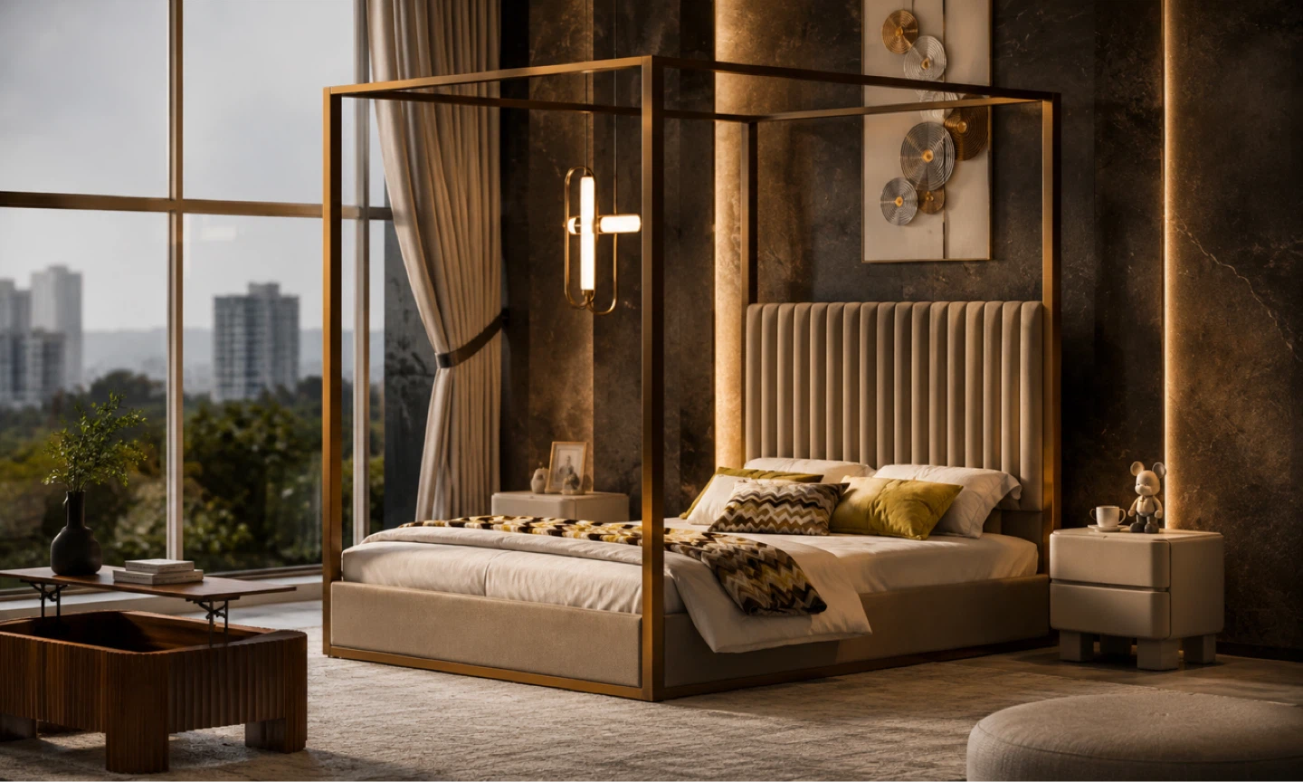 Modern Queen Velvet Upholstered Bed – Framed Luxury Design - photo 2