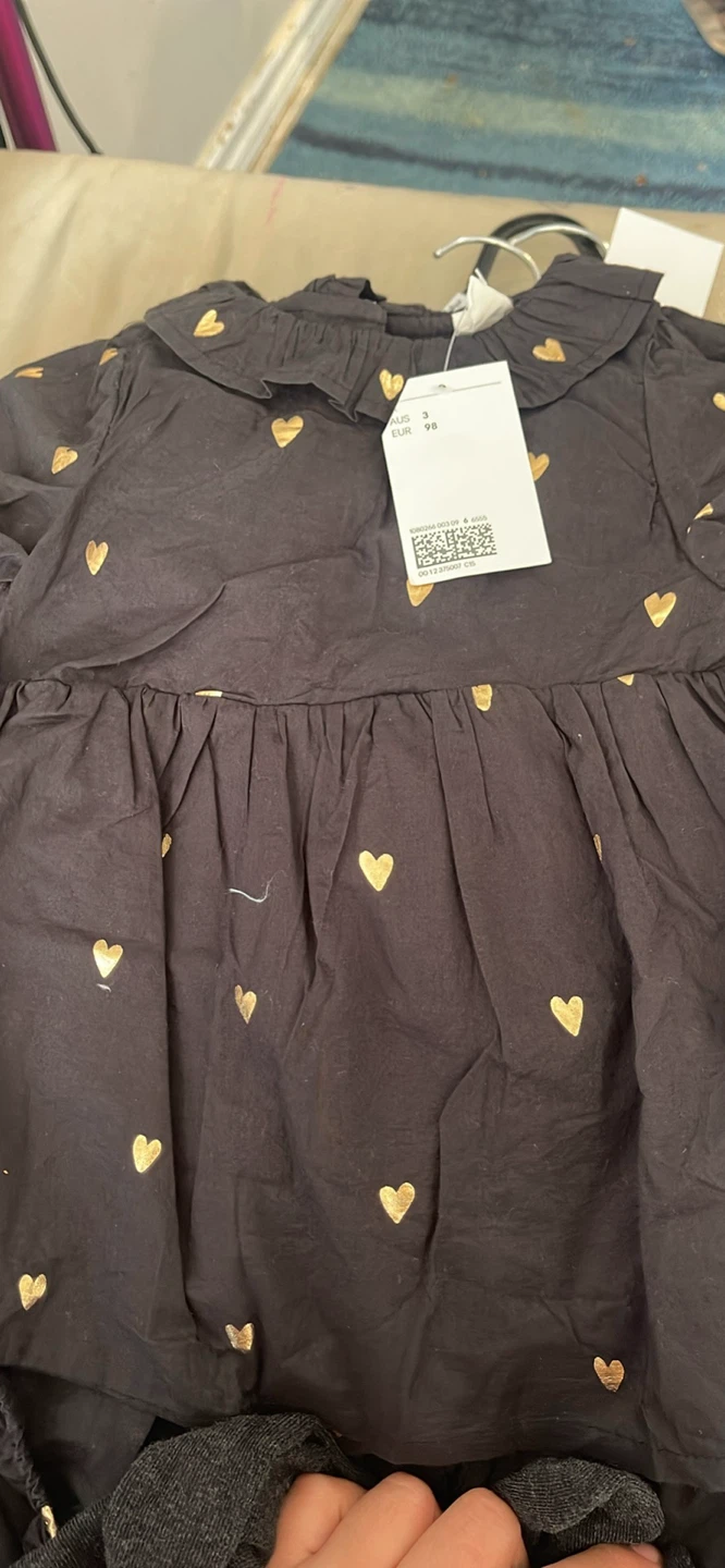 H&M Baby Girls Heart Dress and Tights Set - photo 4