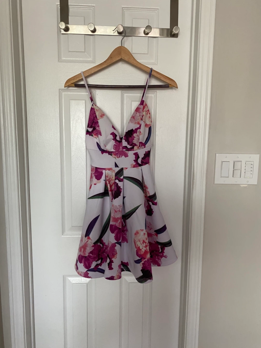 EVAMPE Floral Print Mini Dress