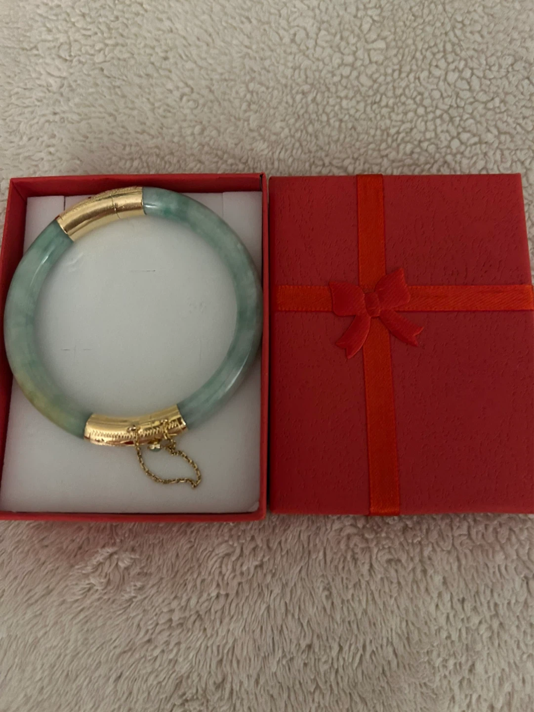 Jade and Gold Bangle Bracelet
