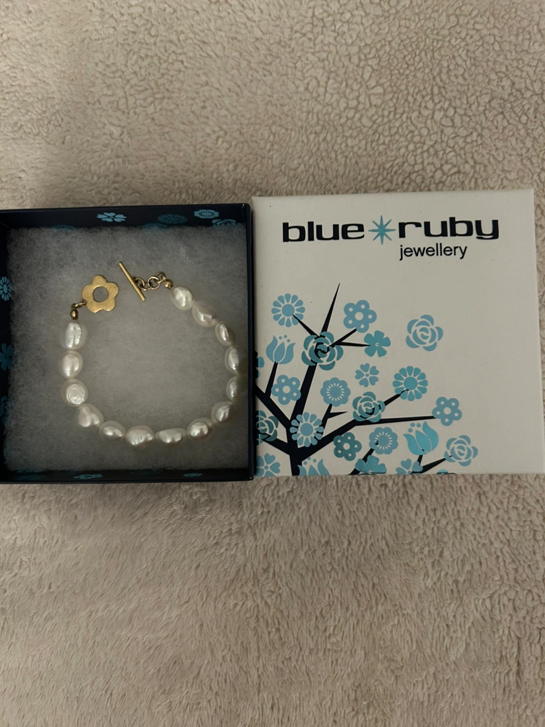 Blue Ruby Jewellery Pearl Bracelet