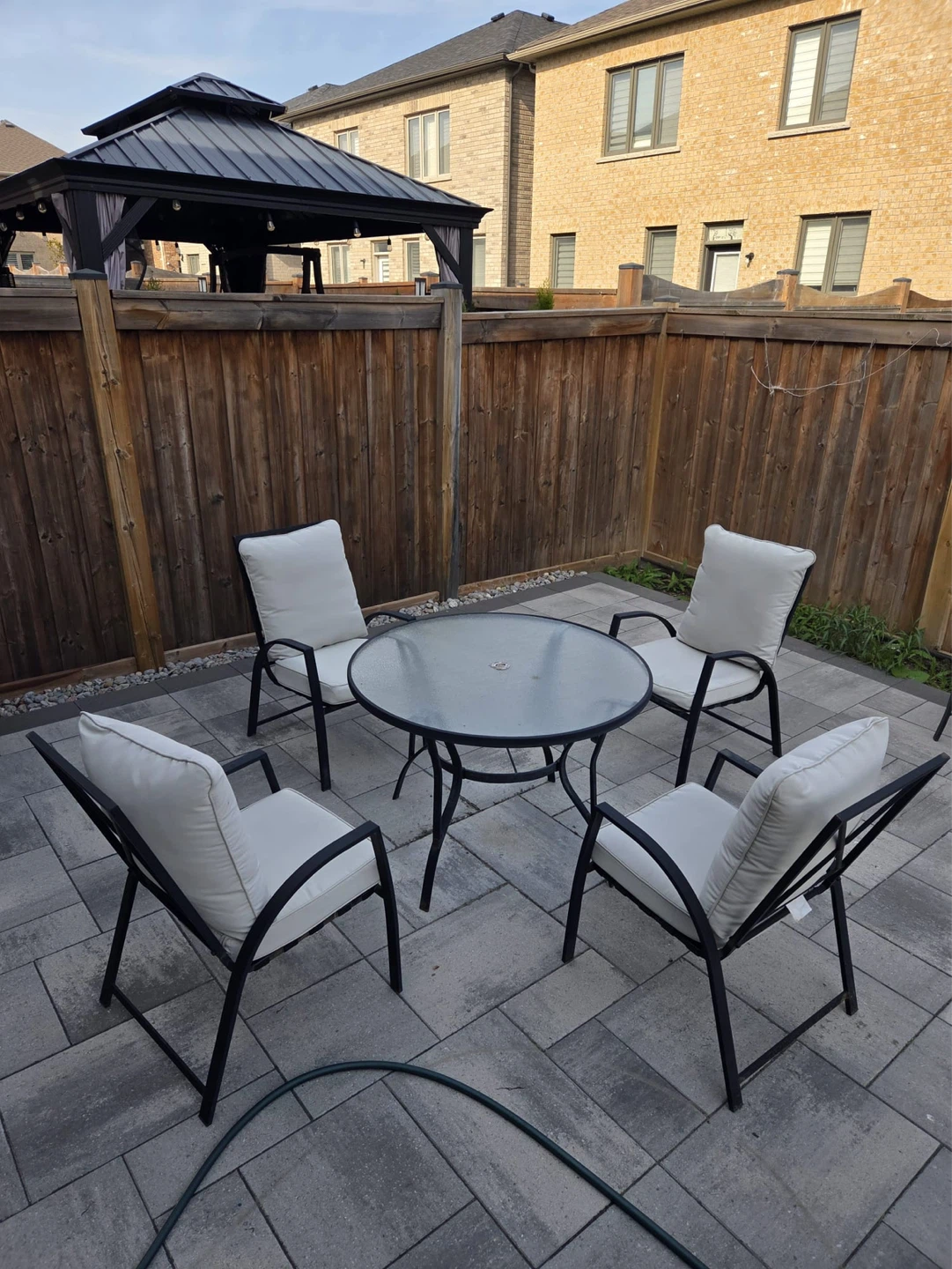 Glass Top Patio Table with 4 Chairs - photo 2