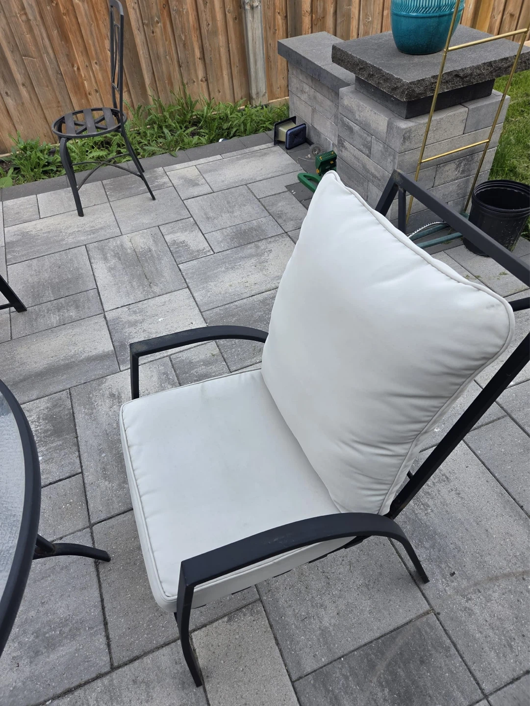 Glass Top Patio Table with 4 Chairs - photo 4