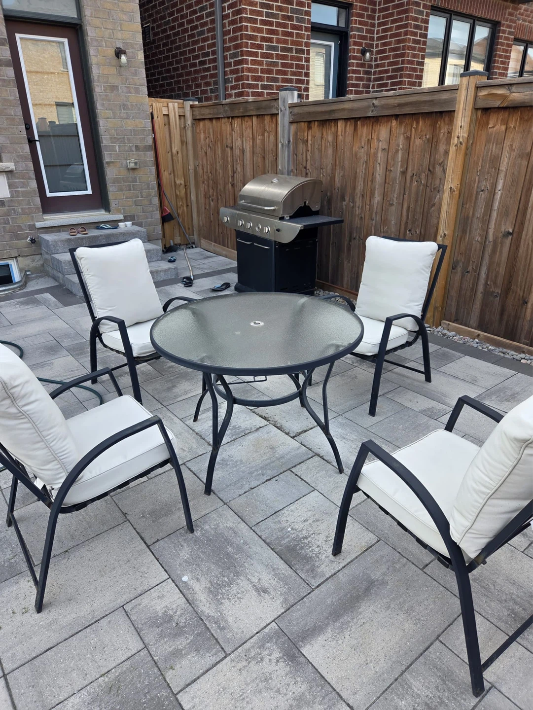Glass Top Patio Table with 4 Chairs - photo 3