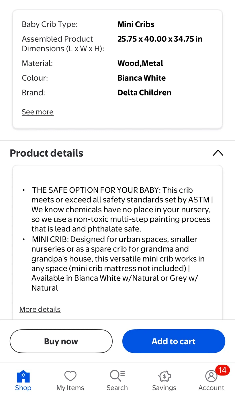 Delta Children Mini Crib - photo 3