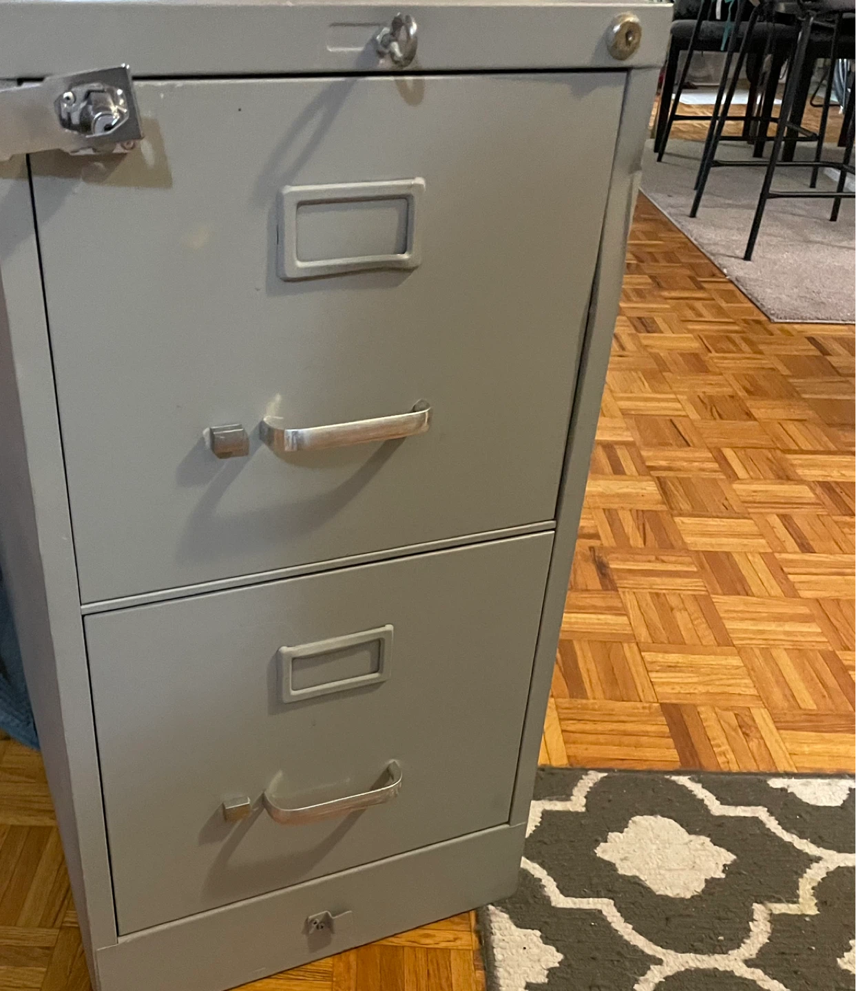 Grey 2-Drawer Metal Filing Cabinet