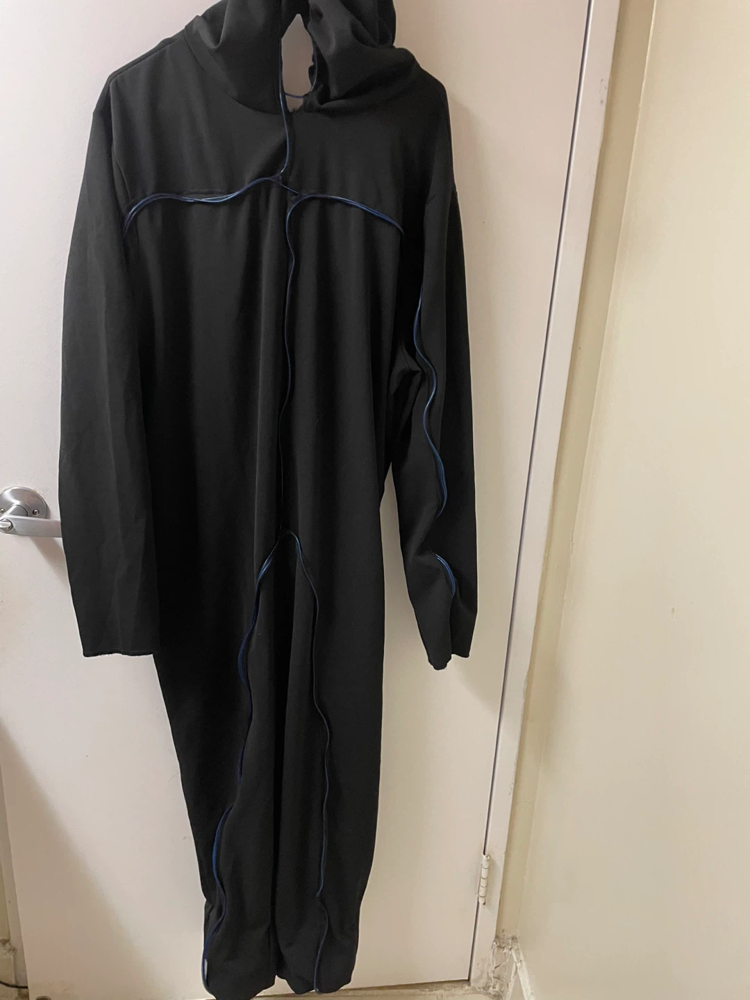 Black Glow Stick Man Costume Jumpsuit