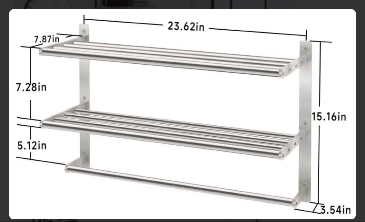 3-Tier Wall Mounted Towel Rack and Shelf - photo 2