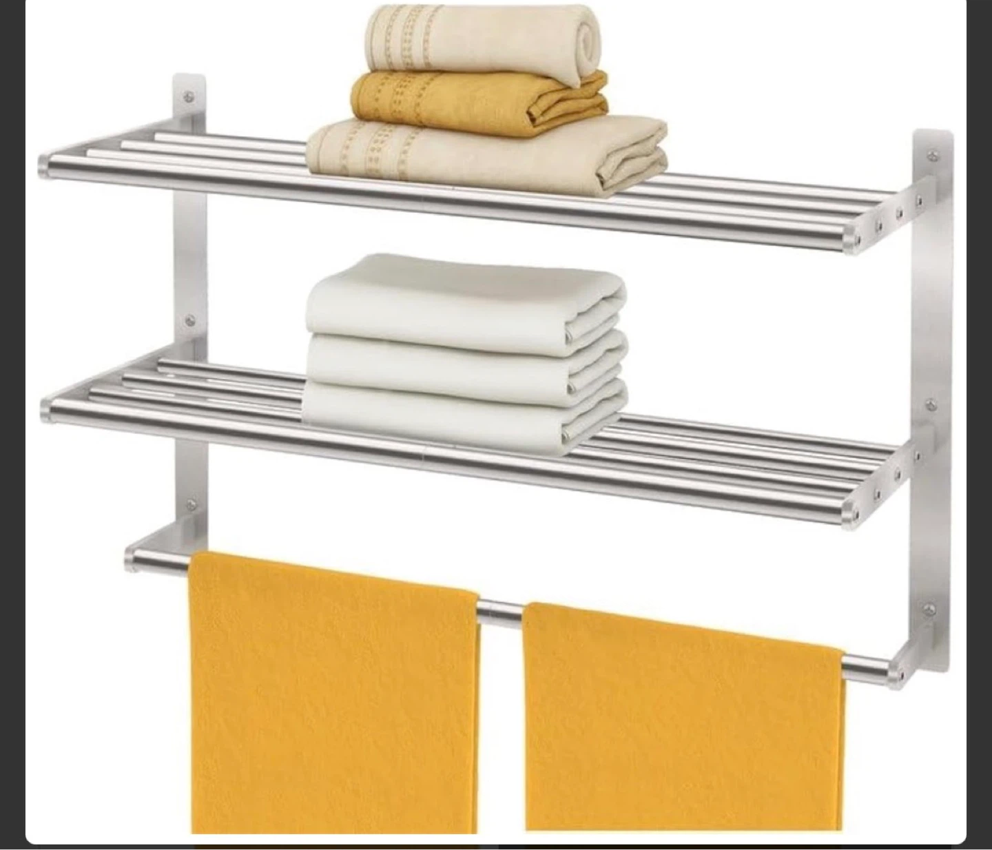 3-Tier Wall Mounted Towel Rack and Shelf