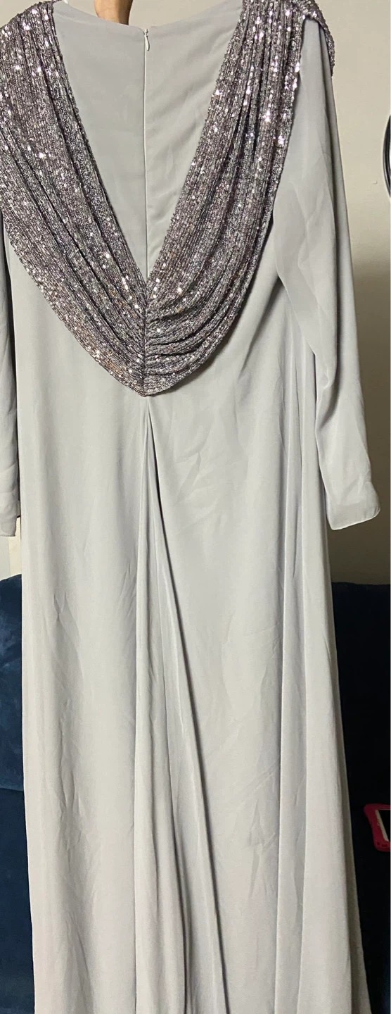 Like new Grey sequined cowl neck maxi dress - photo 3