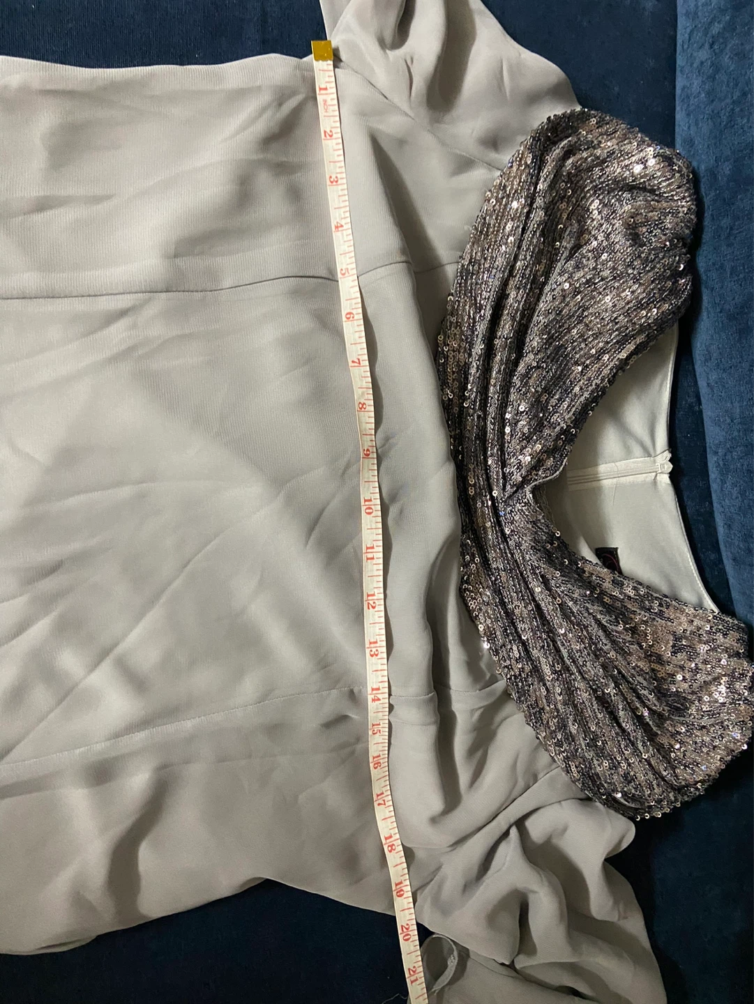 Like new Grey sequined cowl neck maxi dress - photo 4