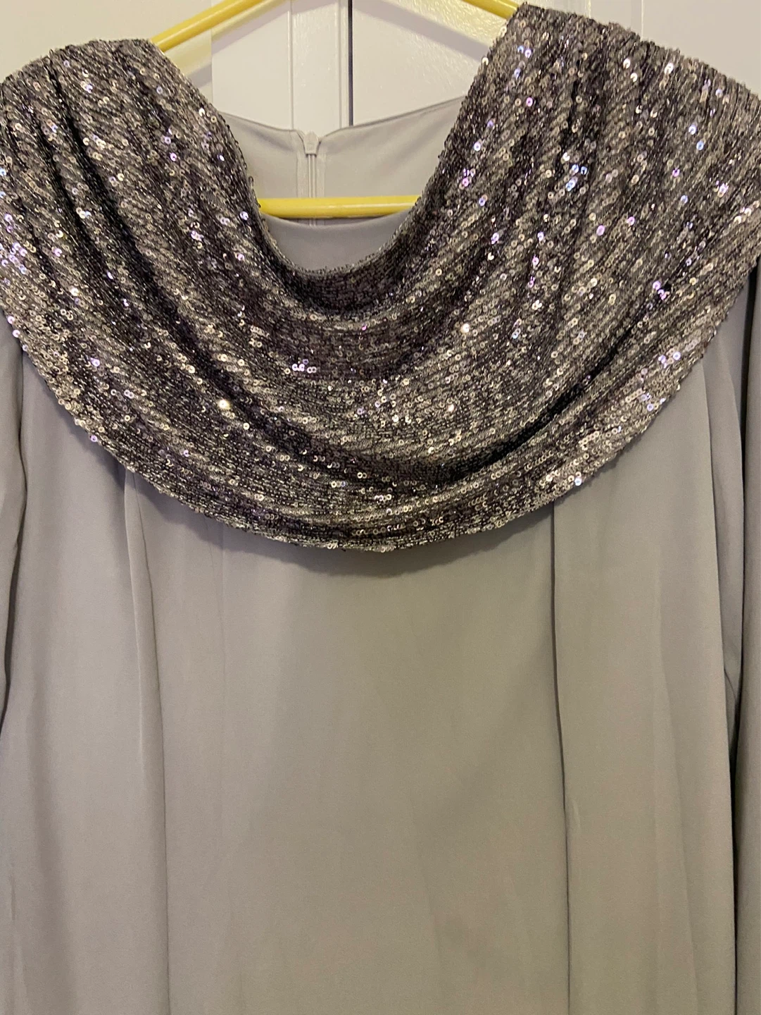 Like new Grey sequined cowl neck maxi dress - photo 2