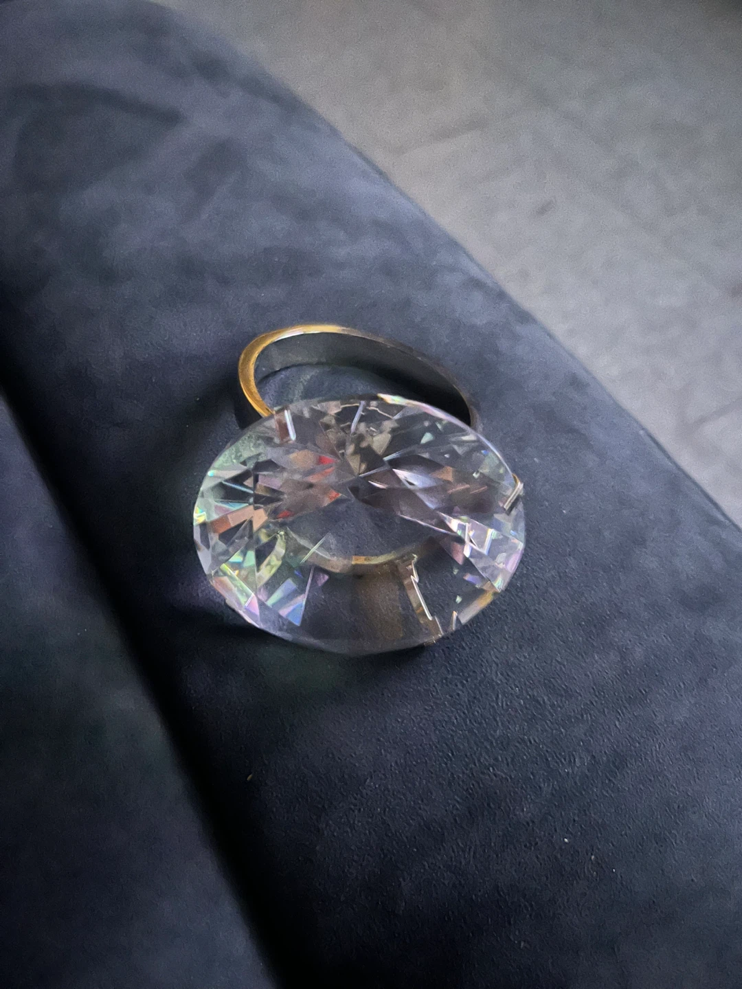 Large Crystal Diamond Ring - photo 2