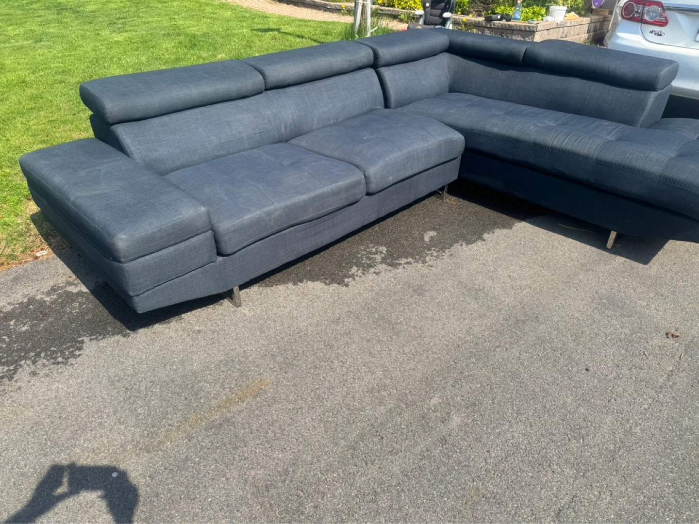 Dark Grey Sectional Sofa - photo 3