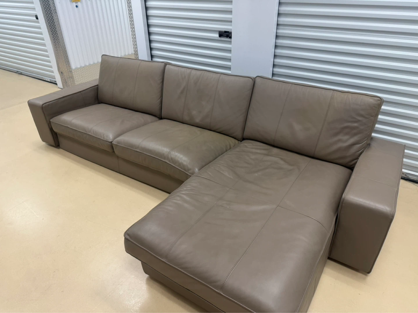 Ikea Taupe Leather Sectional Sofa