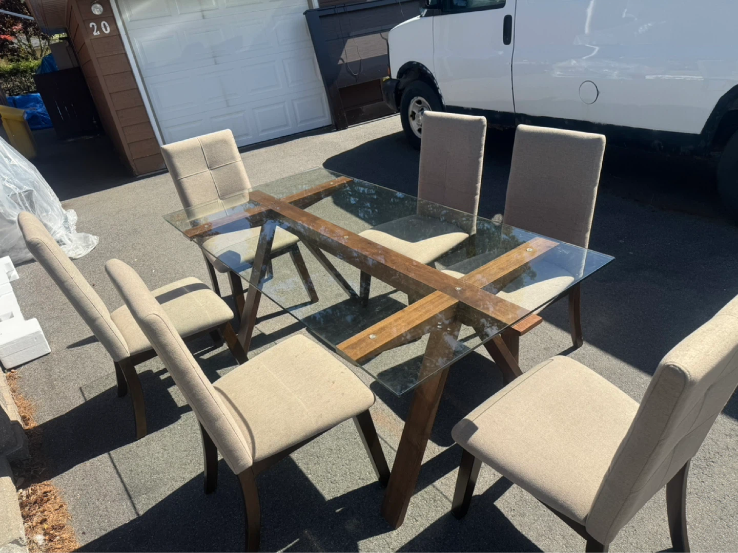 Glass Top Dining Table with 6 Chairs - photo 5