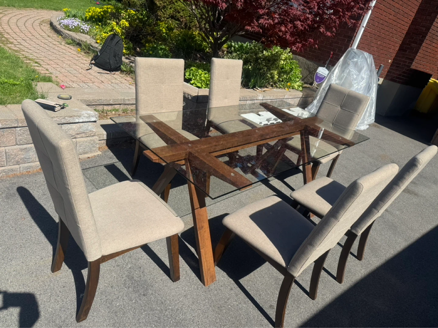 Glass Top Dining Table with 6 Chairs - photo 4