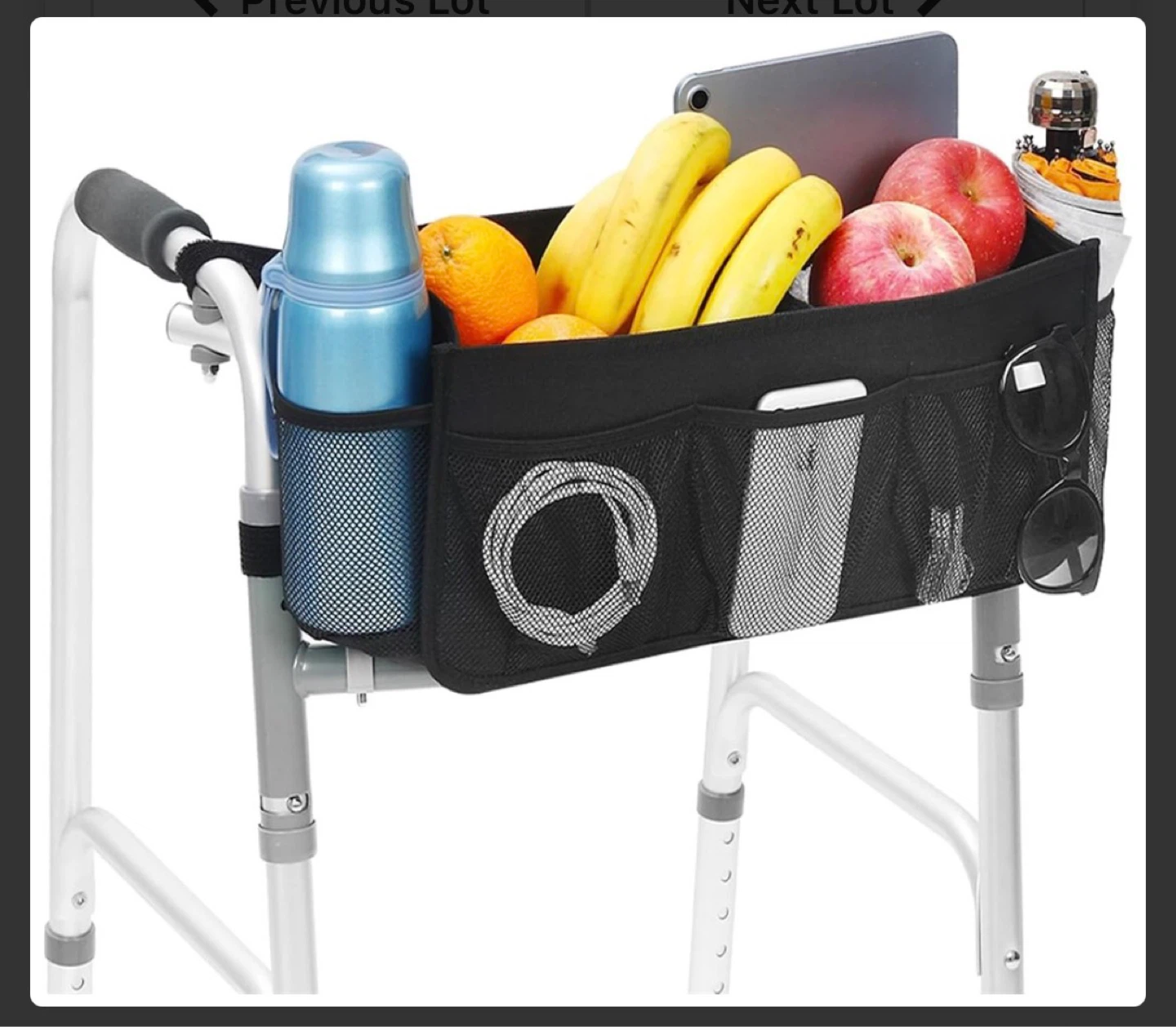 Upgraded Walker Basket with Storage Pockets