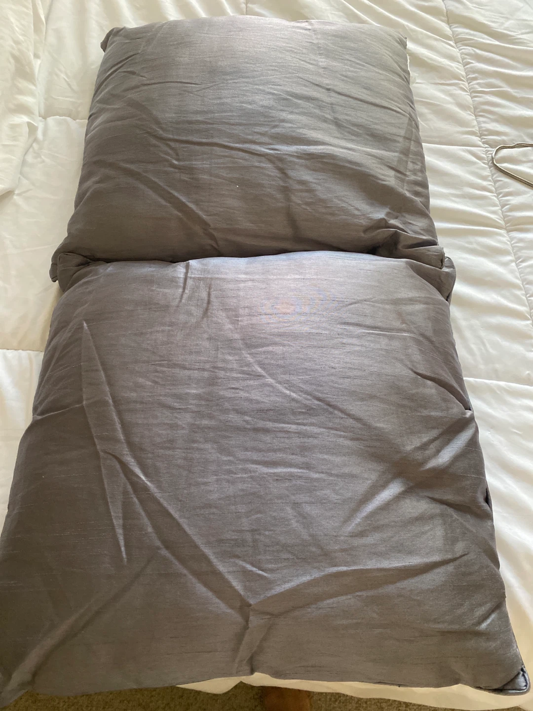 Set of 2 Grey Throw Pillows