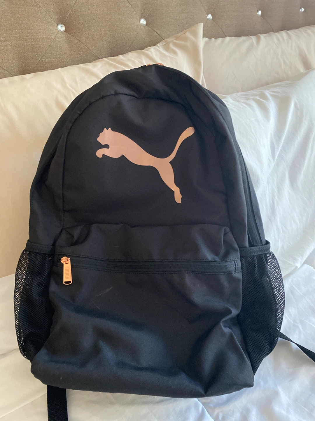 Black Puma Backpack with Rose Gold Logo - photo 3