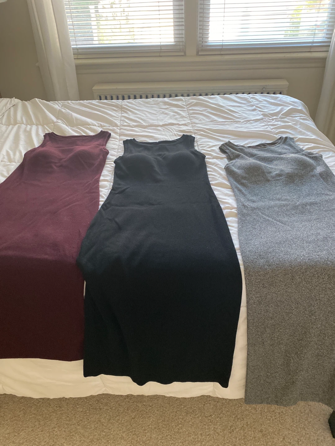 Ribbed Sleeveless Maxi Dresses (3-Pack)