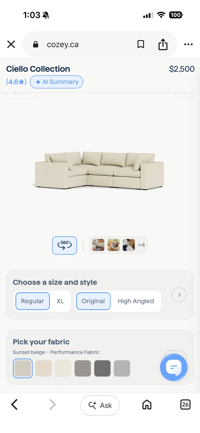 Cozey Ciello Collection Modular Sectional Sofa - photo 5