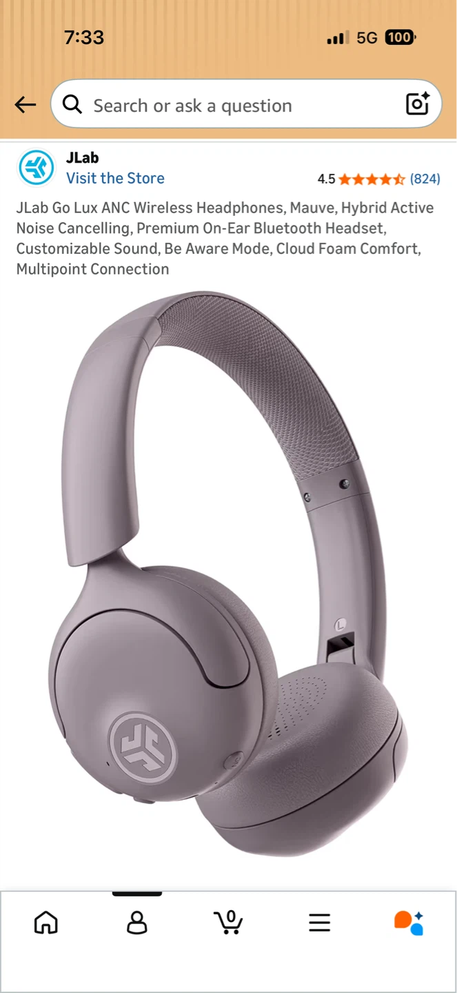 JLab Go Lux ANC Wireless Headphones - Mauve - photo 4