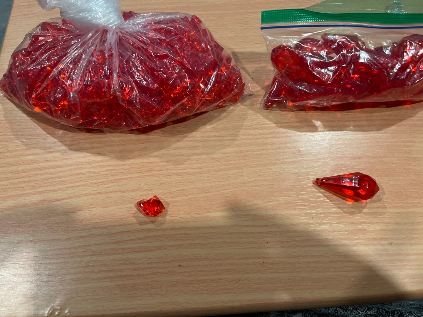 Red Acrylic Gemstones
