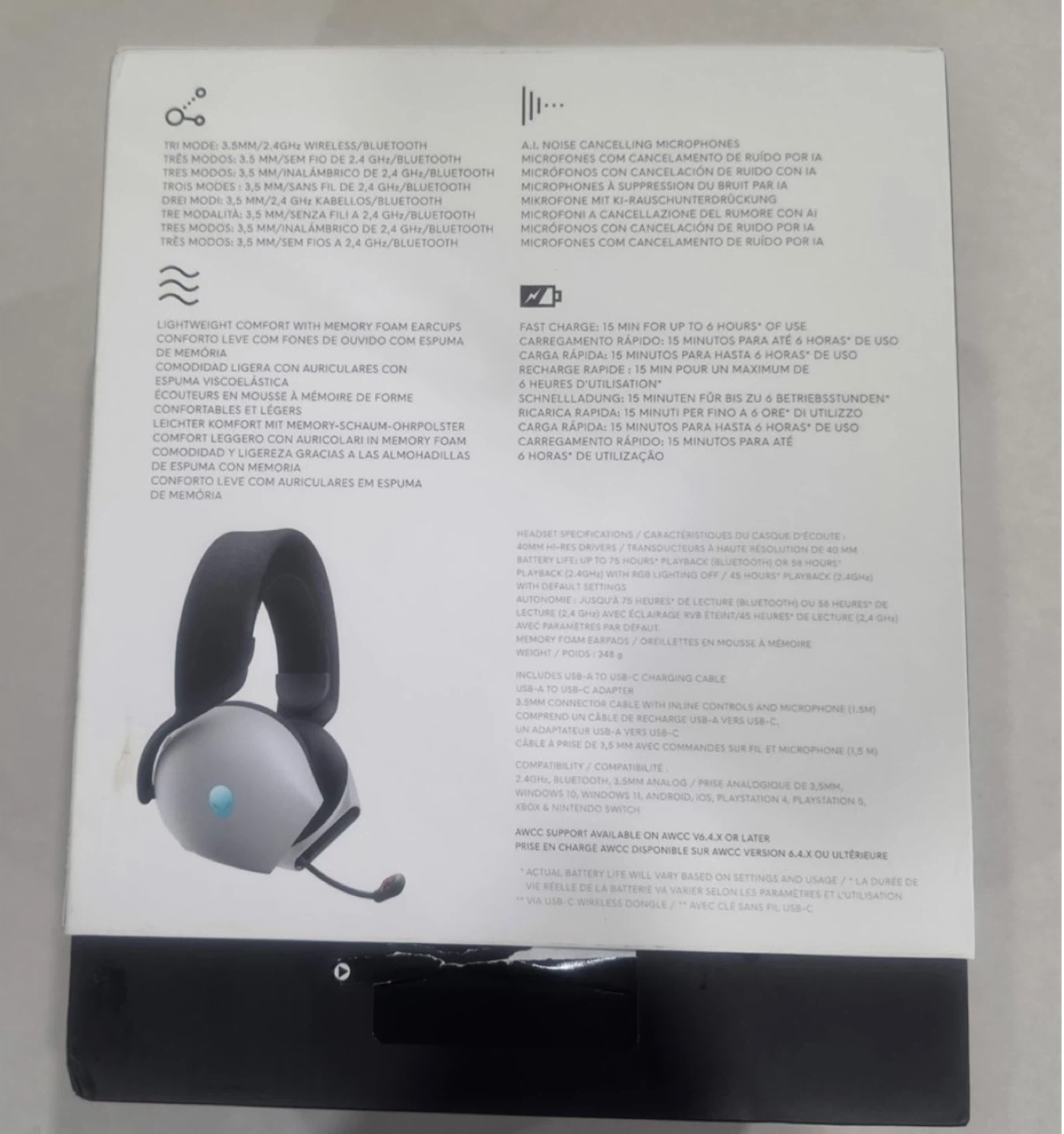 Alienware 725H Tri Mode Wireless Gaming Headset (Open Box) - photo 5
