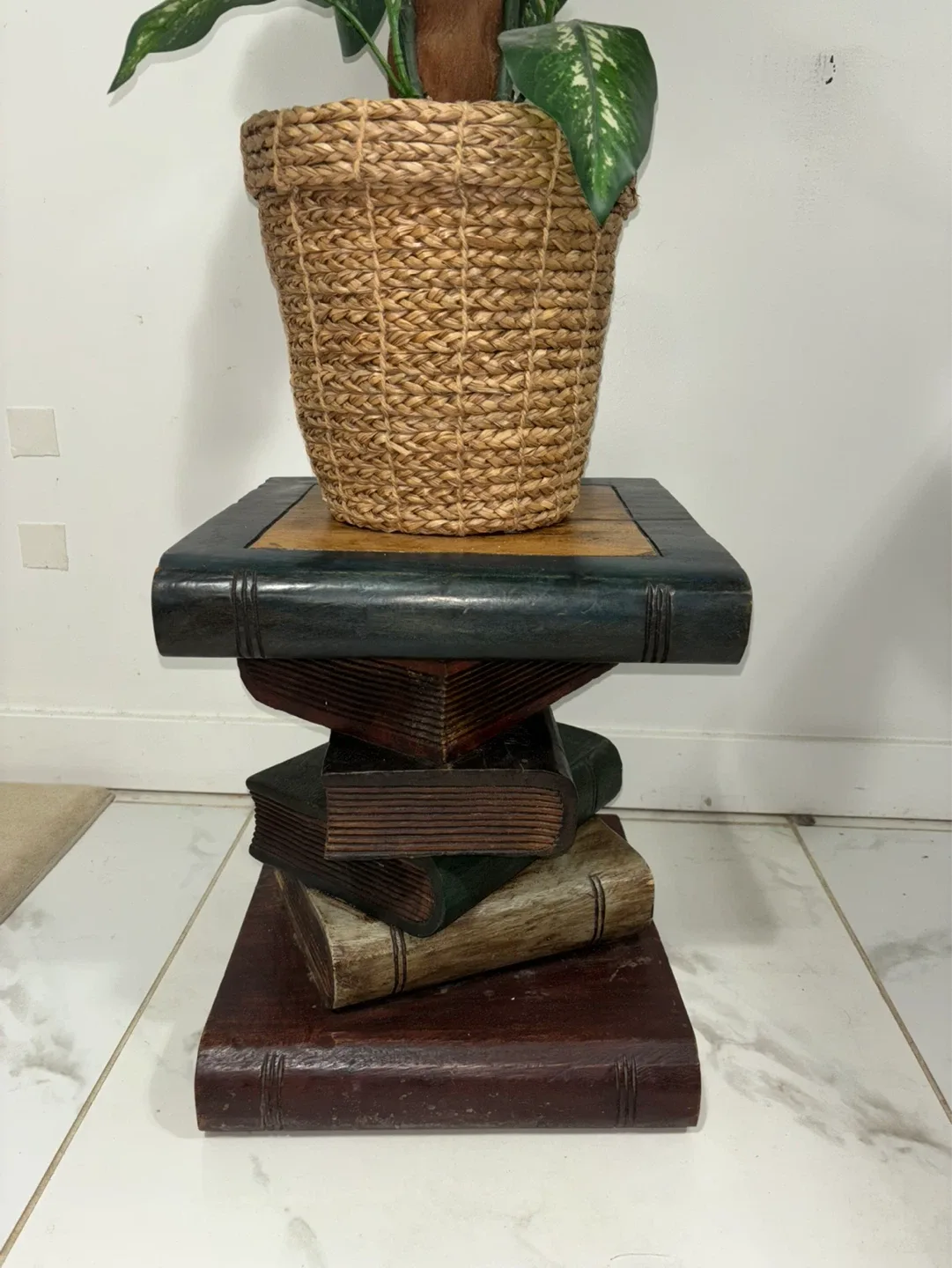 Decorative Faux Plant andSolid wood Book-Shaped Stand - photo 2