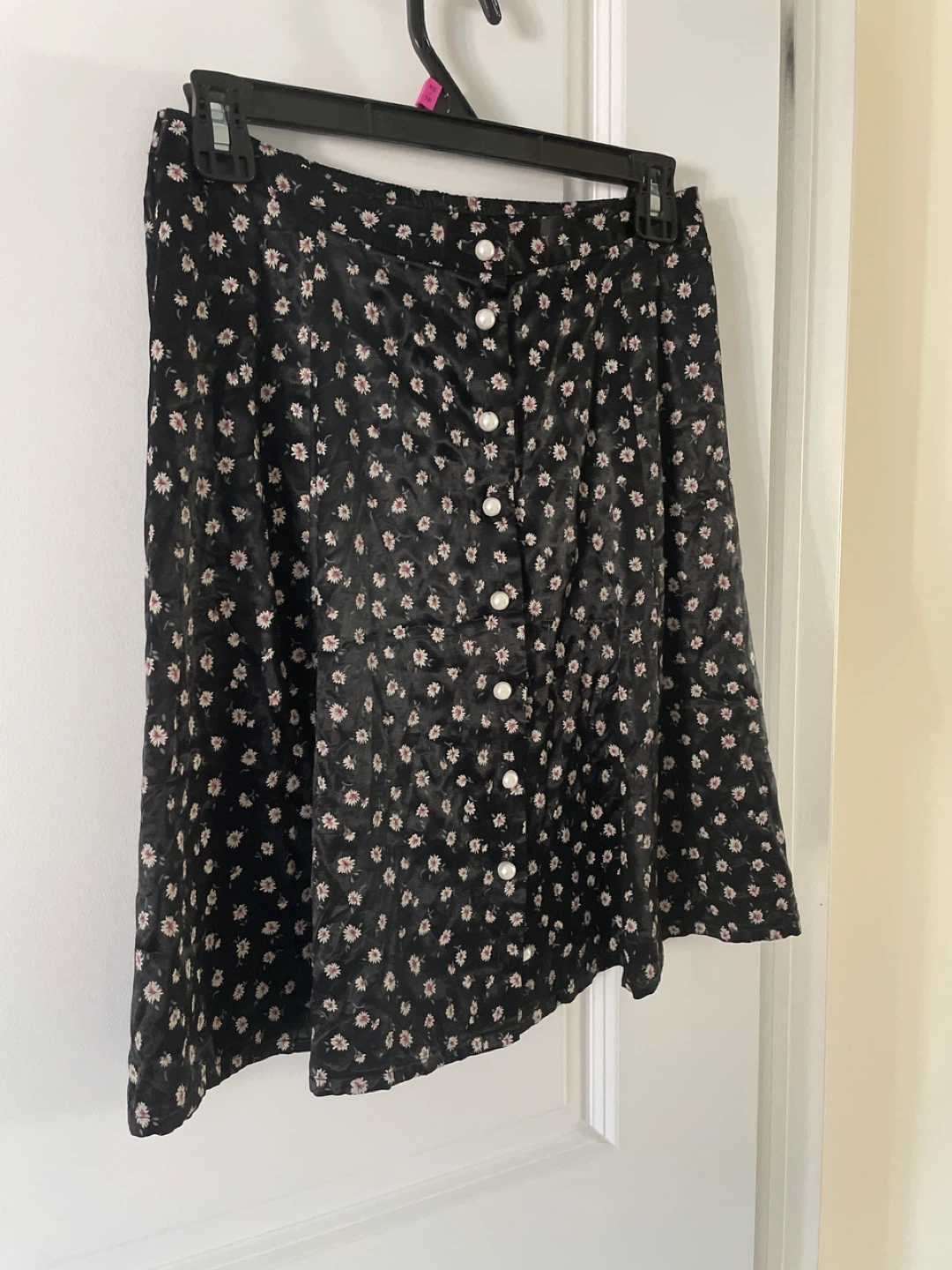 Black Floral Skirt - Medium