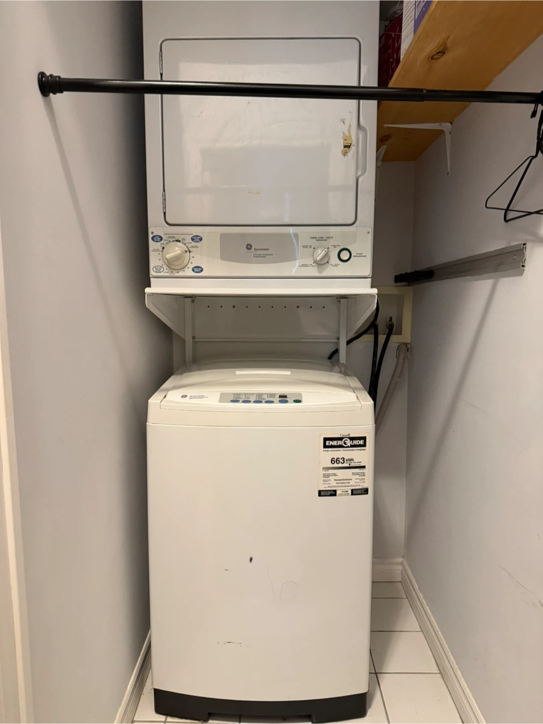 GE Spacemaker Stacked Washer and Dryer
