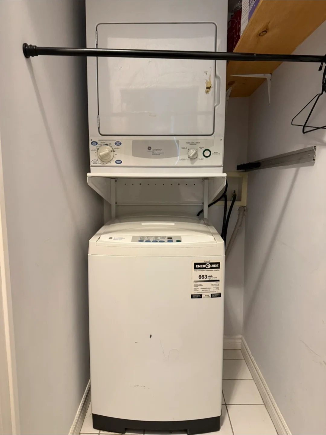 GE Spacemaker Stacked Washer and Dryer
